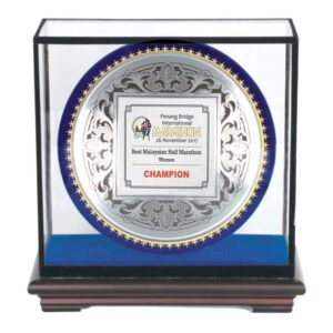 Wooden Plaque with Acrylic Case 57110 Mahogany Blue
