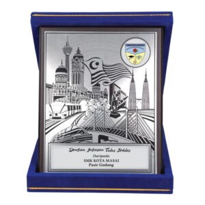 Wooden Box Plaque 57116 Mahogany Blue