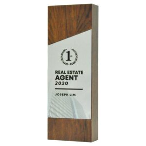 Wooden Award 57144 Walnut Silver