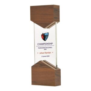 Wooden Glass Award 57147 Walnut Clear