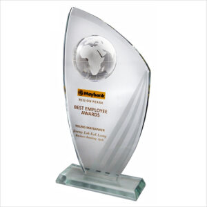 Exclusive Crystal Globe Plaque 3045