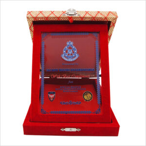 Velvet Songket Box With Crystal Glass 3067