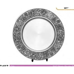 Peony Pewter Plate 7497