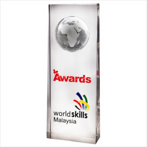 Exclusive Crystal Globe Plaque 3042